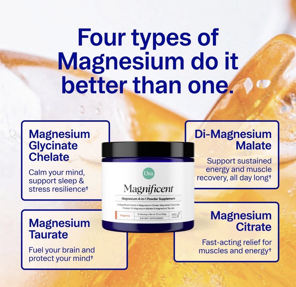 Magnesium Complex Powder Glycinate Taurate Malate Citrate Sleep Calm 30 Serv