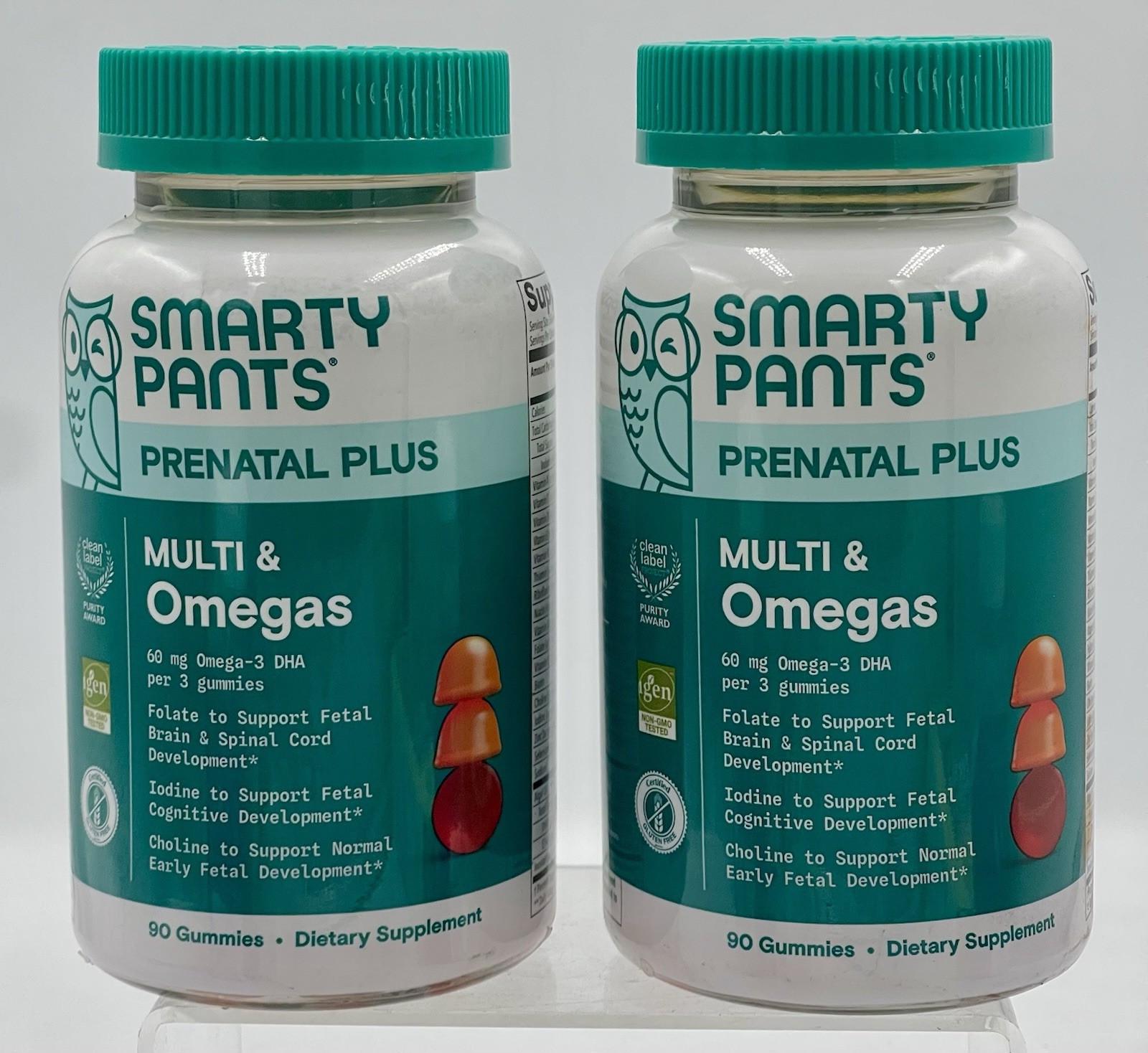 Lot of 2 SmartyPants Prenatal Plus Multi & Omegas 90 Gummies Each 180ct Exp03/27