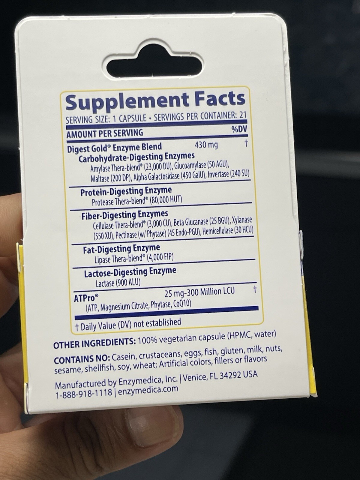 Enzymedica Digest Gold Max Strength w/ ATPro – 21 Caps Digestive Enzymes NEW