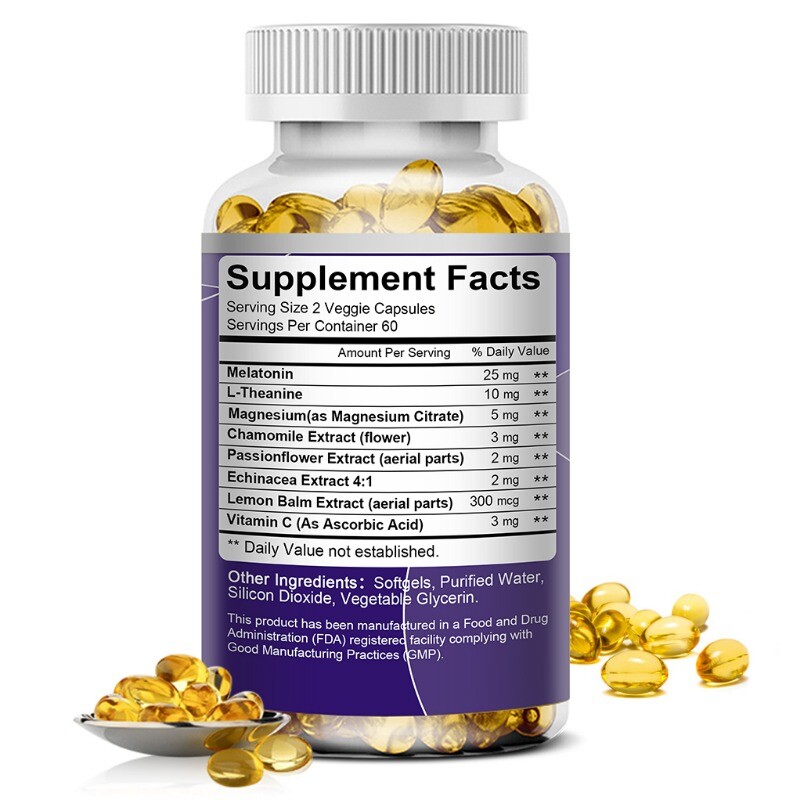25mg Sleep Support Capsules Improve Sleep Quality Relieve Stress Sleep 30/60/120