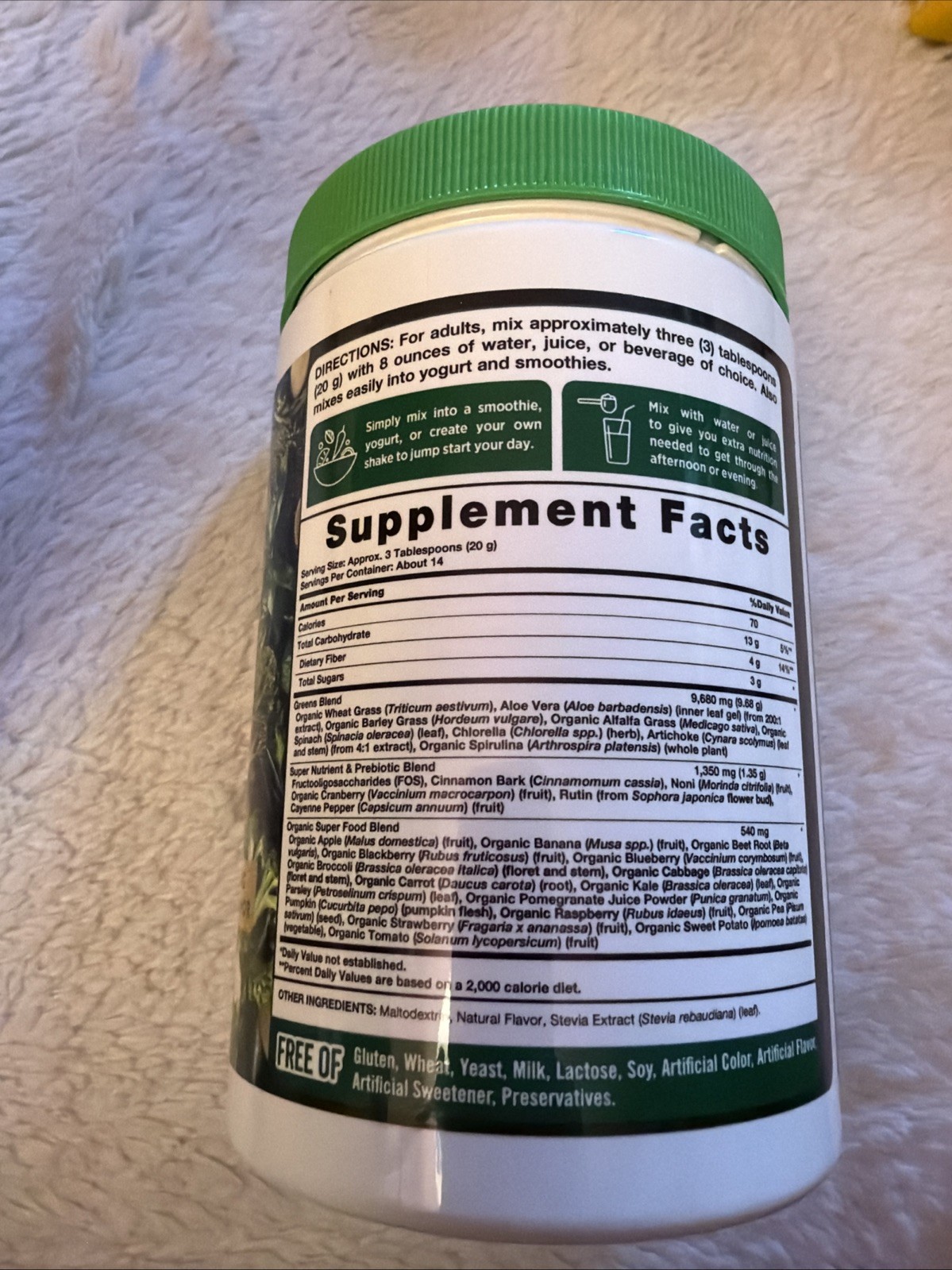 Super Greens Powder | 9.88 oz | Superfood Smoothie Blend | by Nature’s Truth