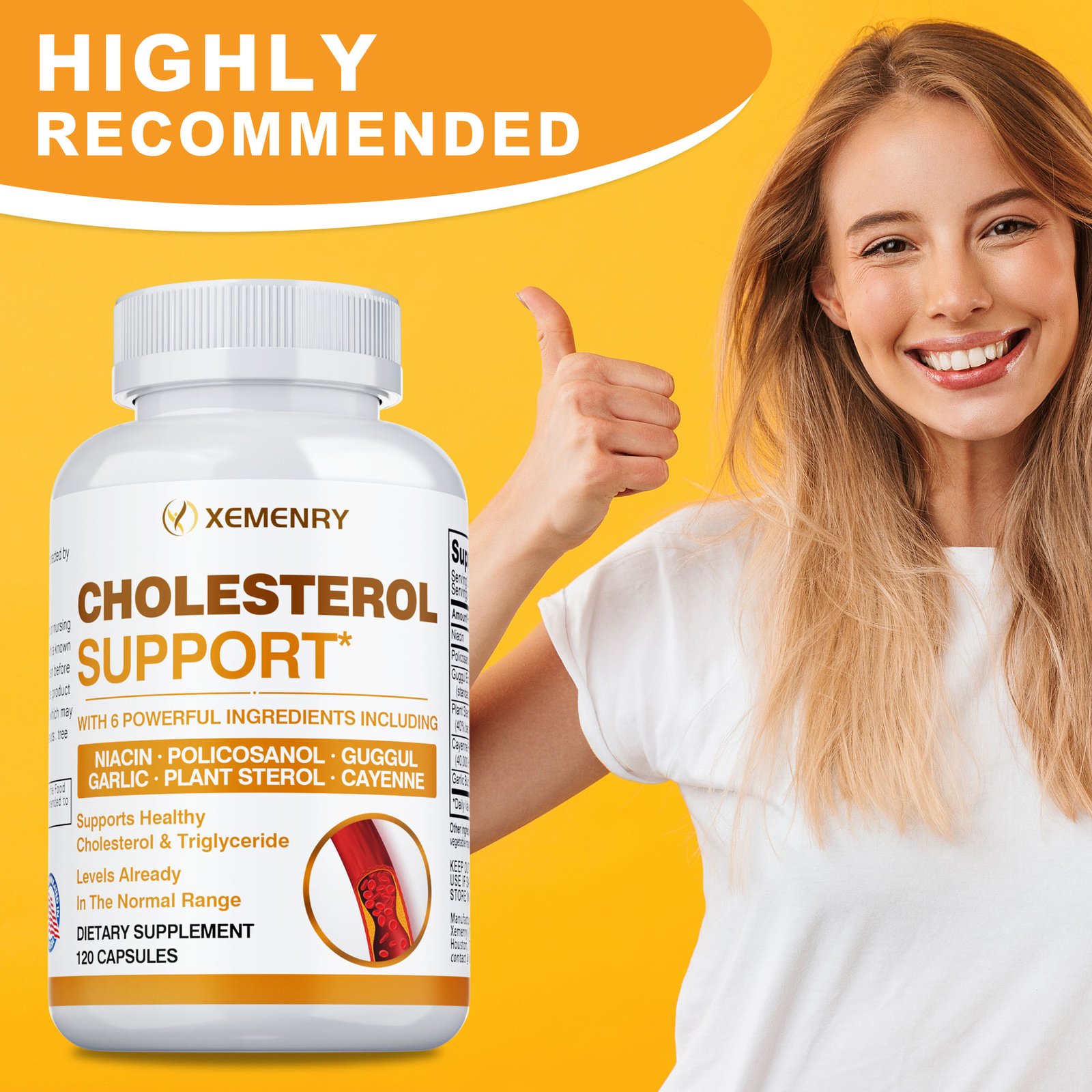 Cholesterol Support 660mg – Heart & Cardiovascular Health – Plant Sterol, Garlic