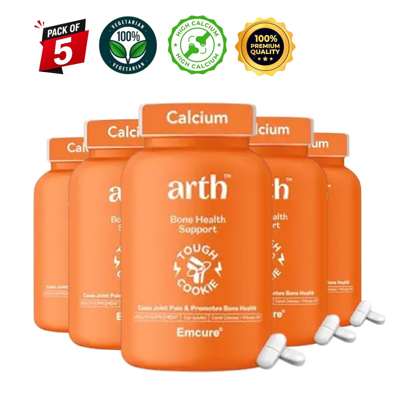 ARTH Coral Calcium D3 60 Tabs Pack of 5 Bone Support