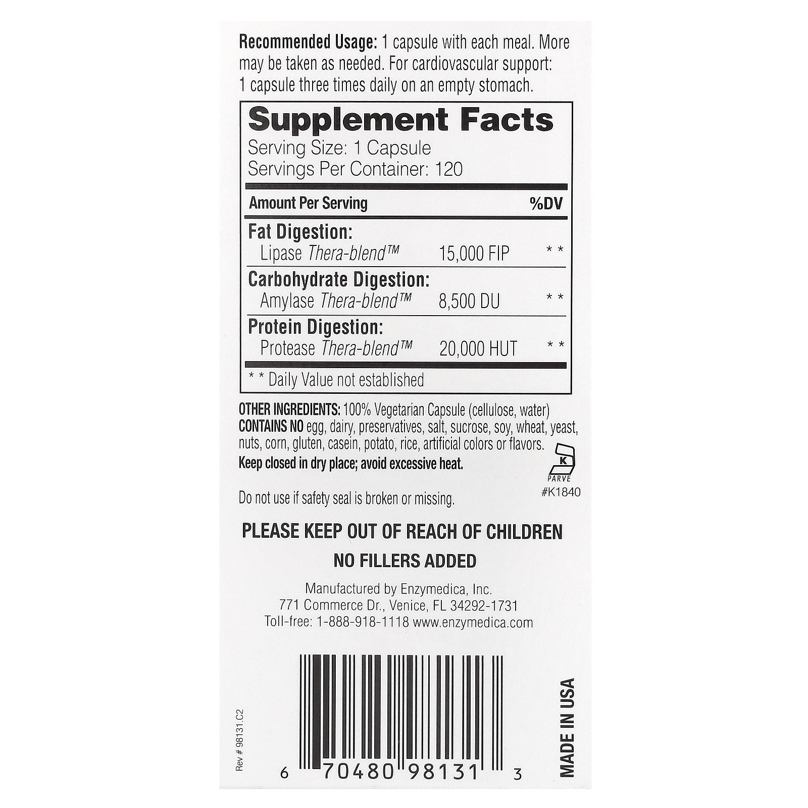 Lypo Gold, For Fat Digestion, 120 Capsules