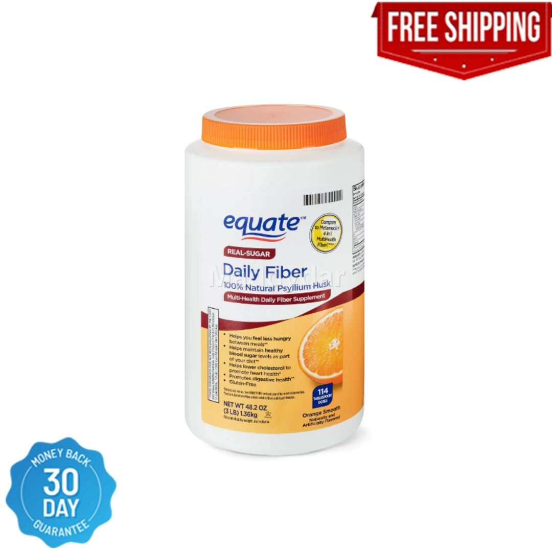 Equate Daily Fiber Orange Smooth Fiber Powder, 48.2 oz. ( Fast Free Shipping )