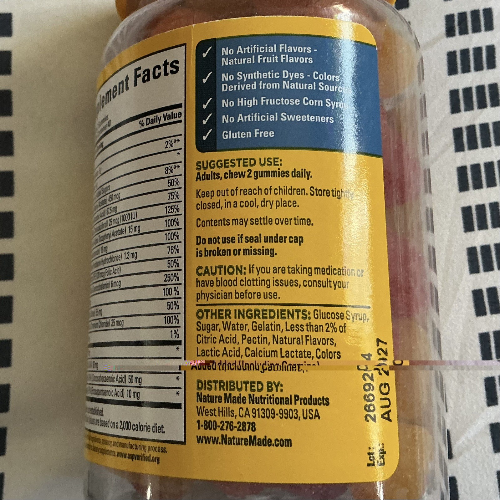 Nature Made Multi Plus Omega-3 for Him Gummies 80 Exp 11/26