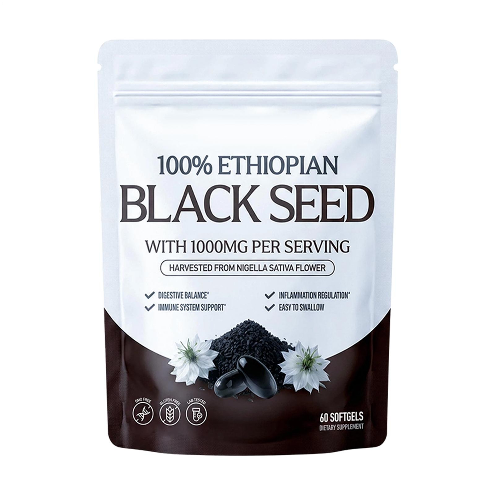 Resilia Ethiopian Black Seed Oil 1000MG Softgels 60 Counts Organic Natural