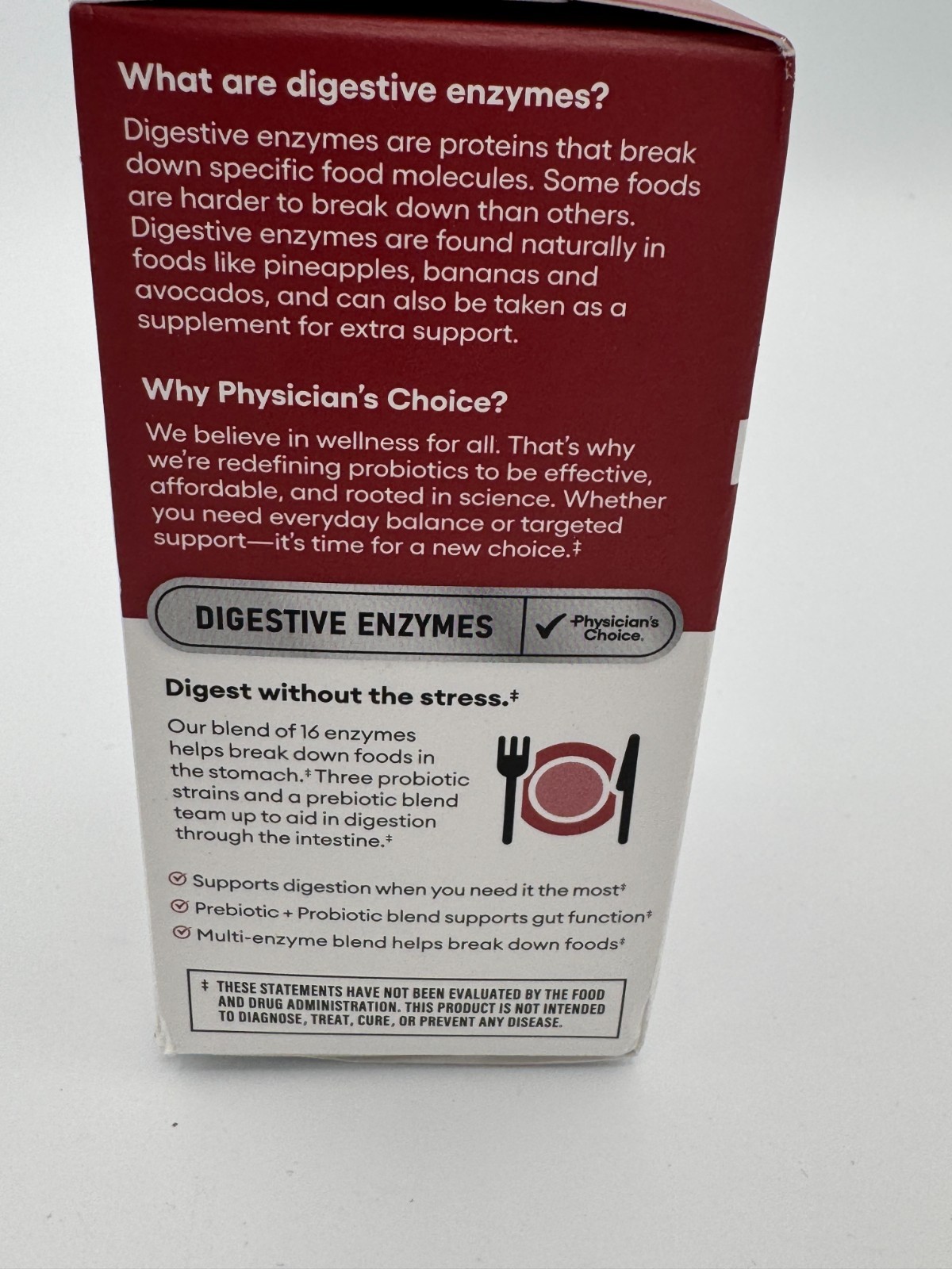 Physician’s Choice Digestive Enzymes Dual Action Pre Probiotic 60 Capsules New