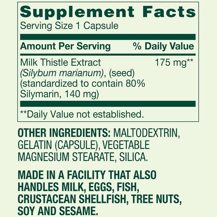 Spring Valley Milk Thistle Extract 175 mg Gelatin Capsules 90 Count