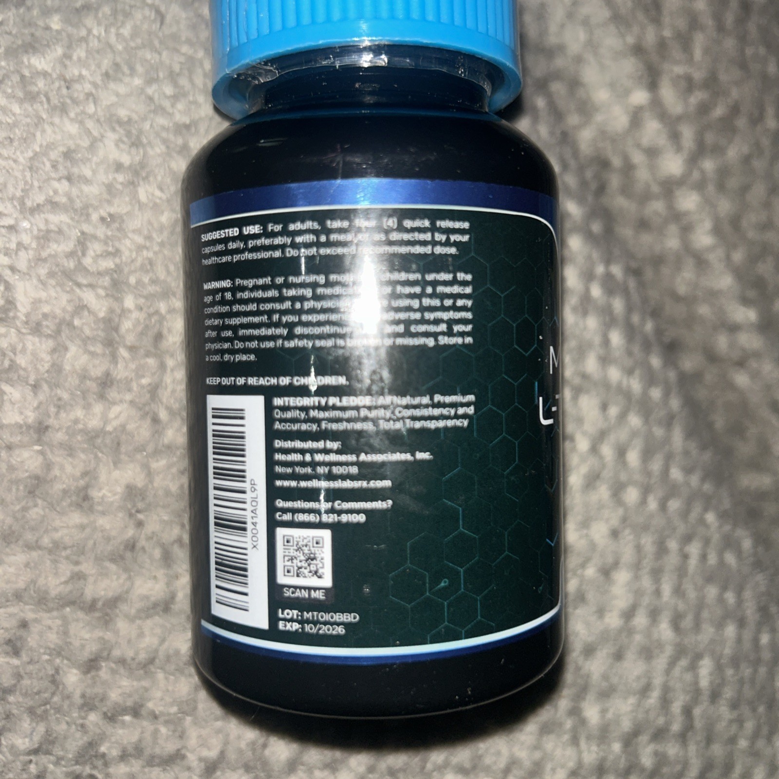Wellness LabsRX Magnesium L-Threonate 3000 – Focus – 120 ct
