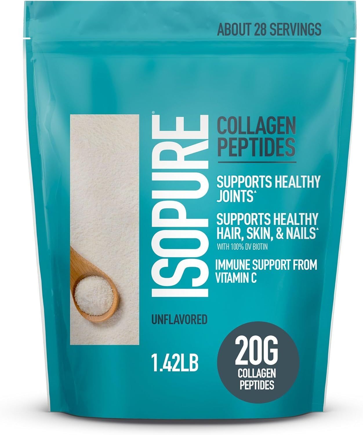 Isopure Collagen, Unflavored, 28 servings