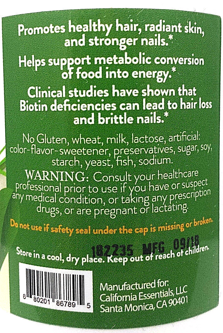 BIOTIN 10,000mcg HAIR,SKIN,NAIL HEALTH -CLEANEST FORMULA-MAXIMUM DOSAGE