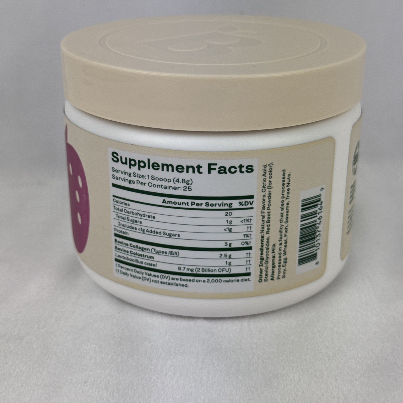 Bloom Colostrum & Collagen Peptides Strawberries & Cream Gut Health 4.23 Oz 0327