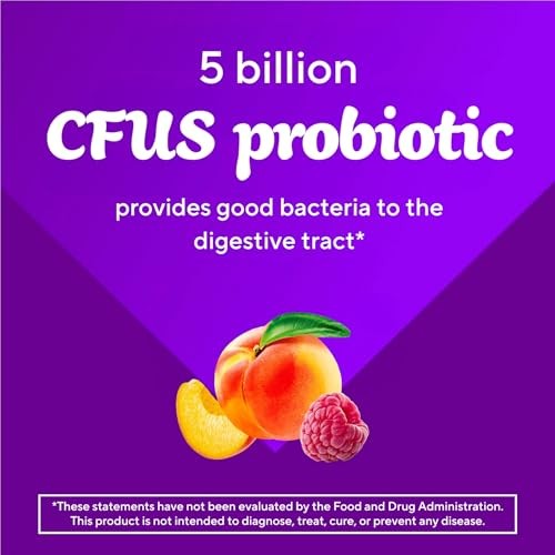 vitafusion Probiotic Gummy Supplements, Raspberry, Peach and Mango Flavors,