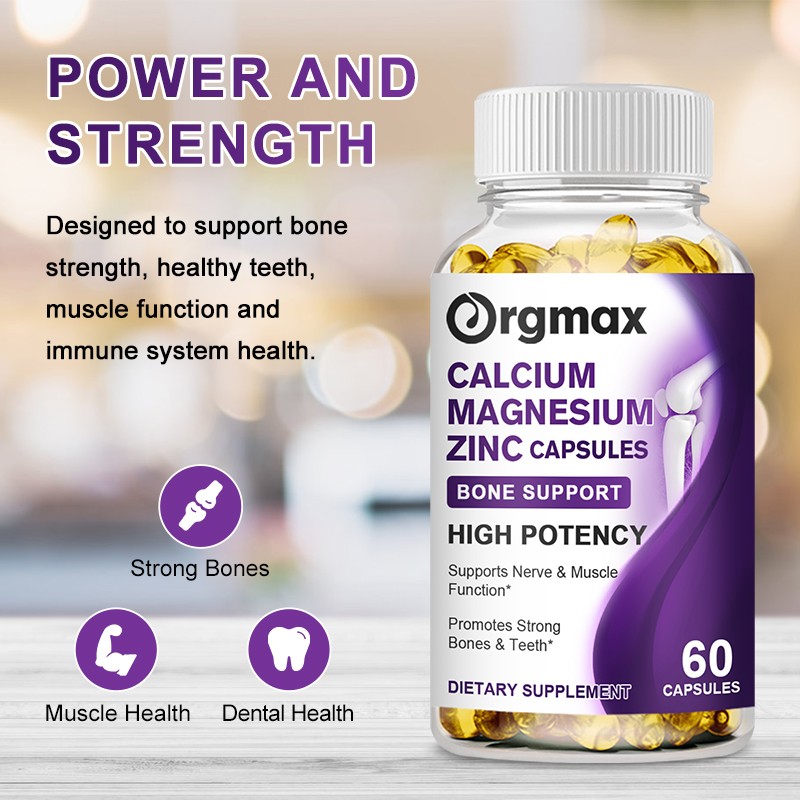 1-4 Bottles Zinc Calcium Magnesium & Vitamin D Complex Muscle Immune Support US