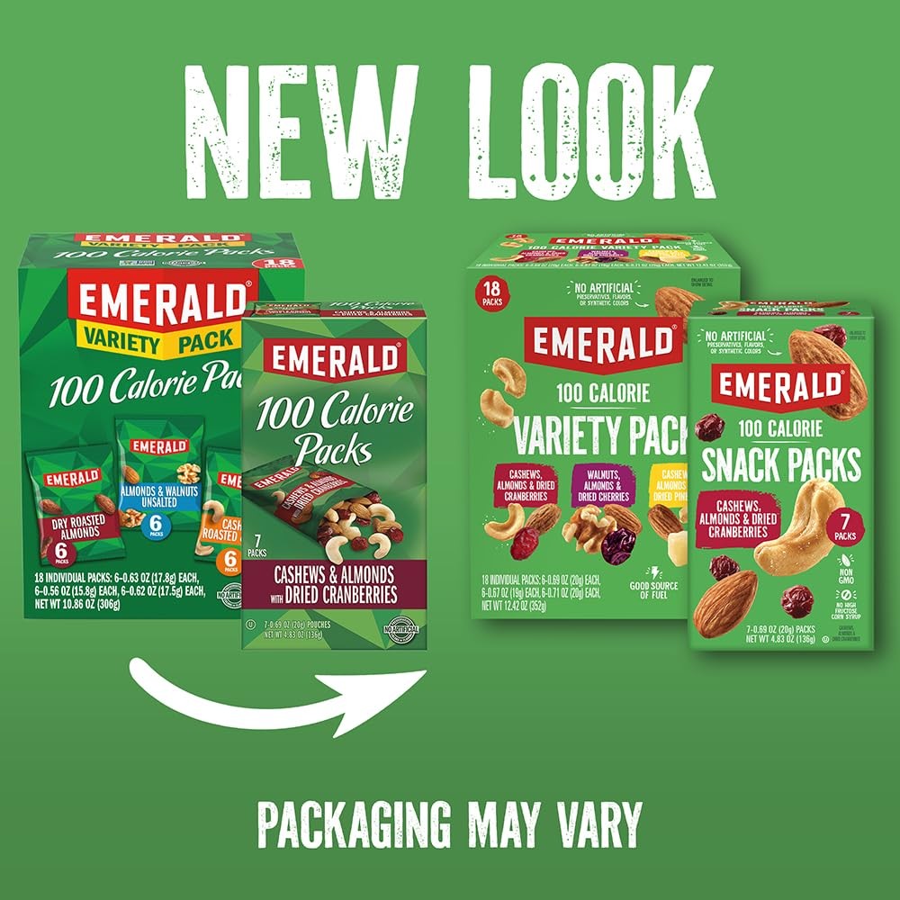 Emerald Nuts Roasted and Salted Cashews 7ct (1-Pack), 0.62 Ounce (Pack of 7)