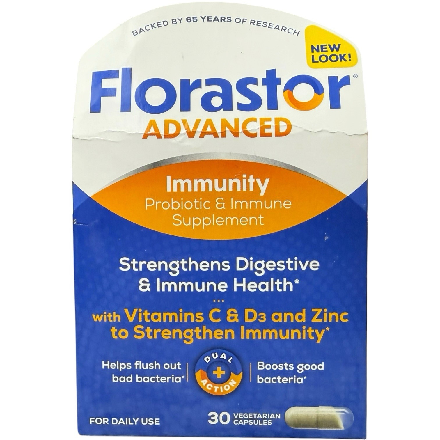 (2) Florastor ADVANCED IMMUNITY Probiotic & Immune supplement 30Ct Exp-07/2027