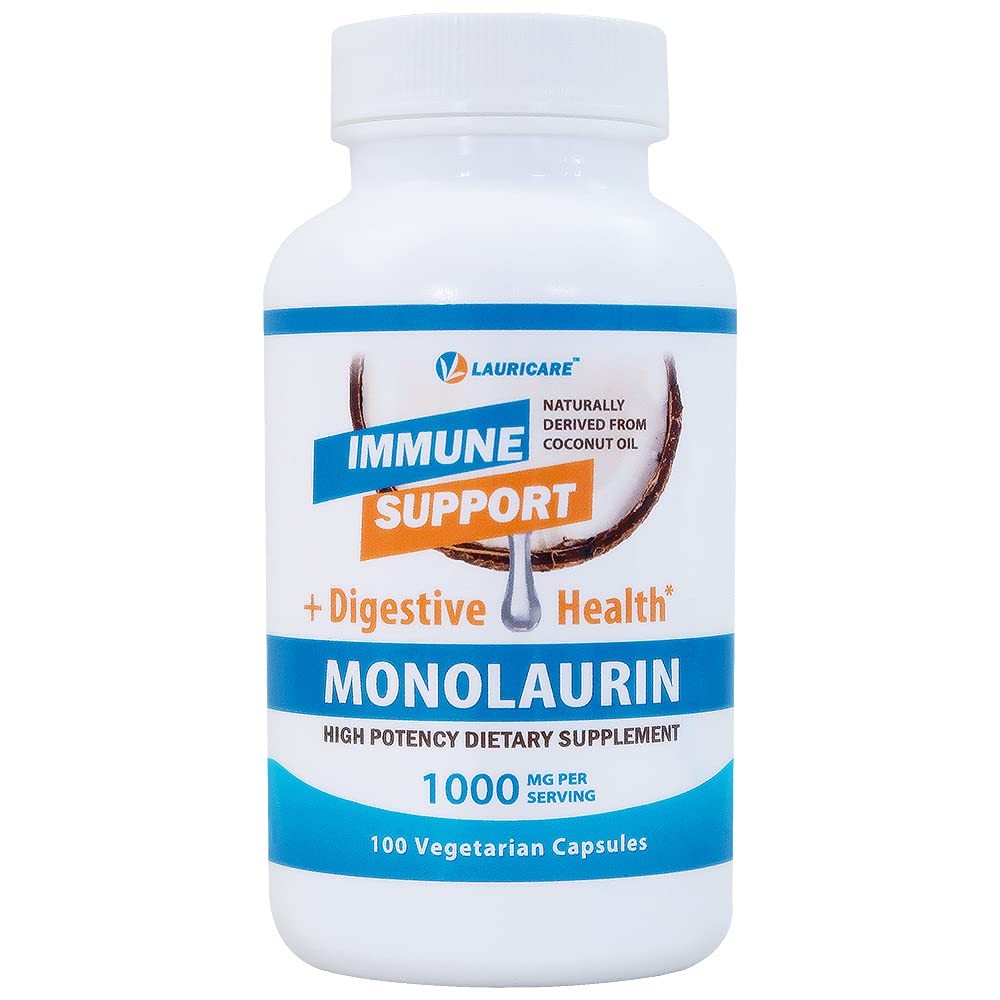 Lauricare Monolaurin Supplement for Immune Support – 100 Count (Pack of 1)