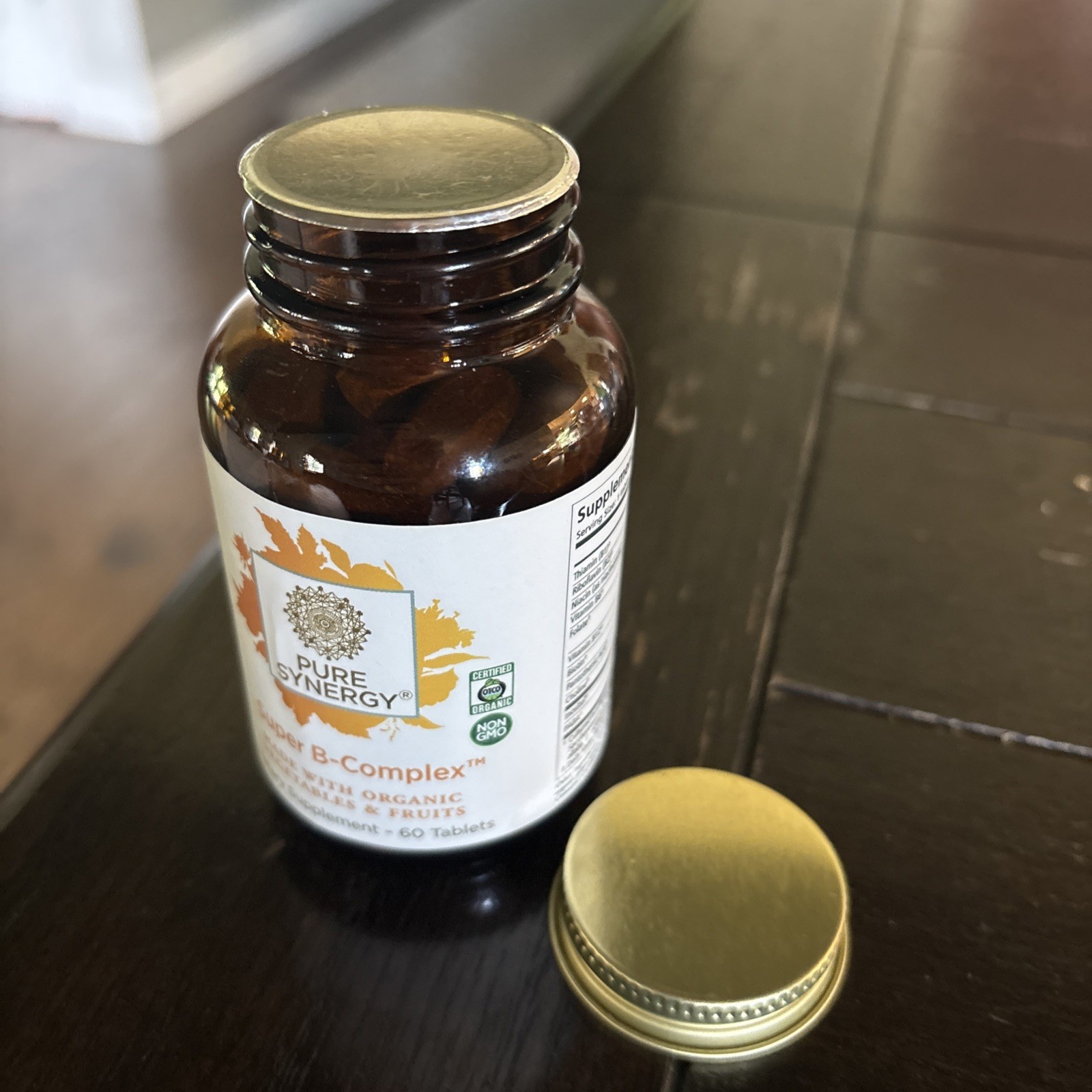 The Synergy Company Organic Super B-Complex 60 Veggie Tabs Dairy-Free,