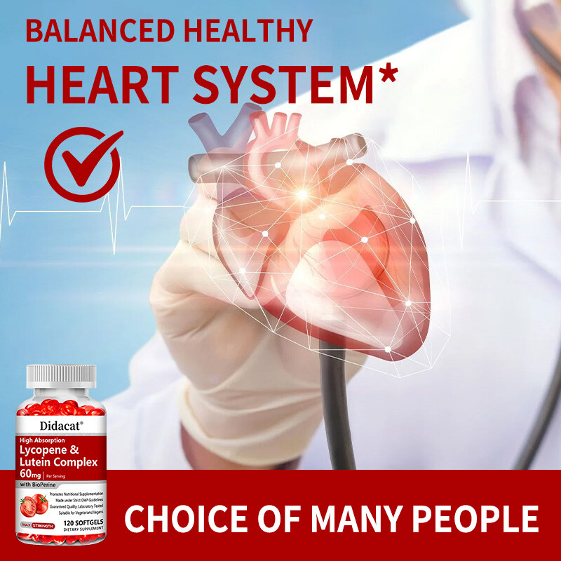 Lycopene & Lutein Complex 60mg per serving 30/60/120 Softgels (Non-GMO)