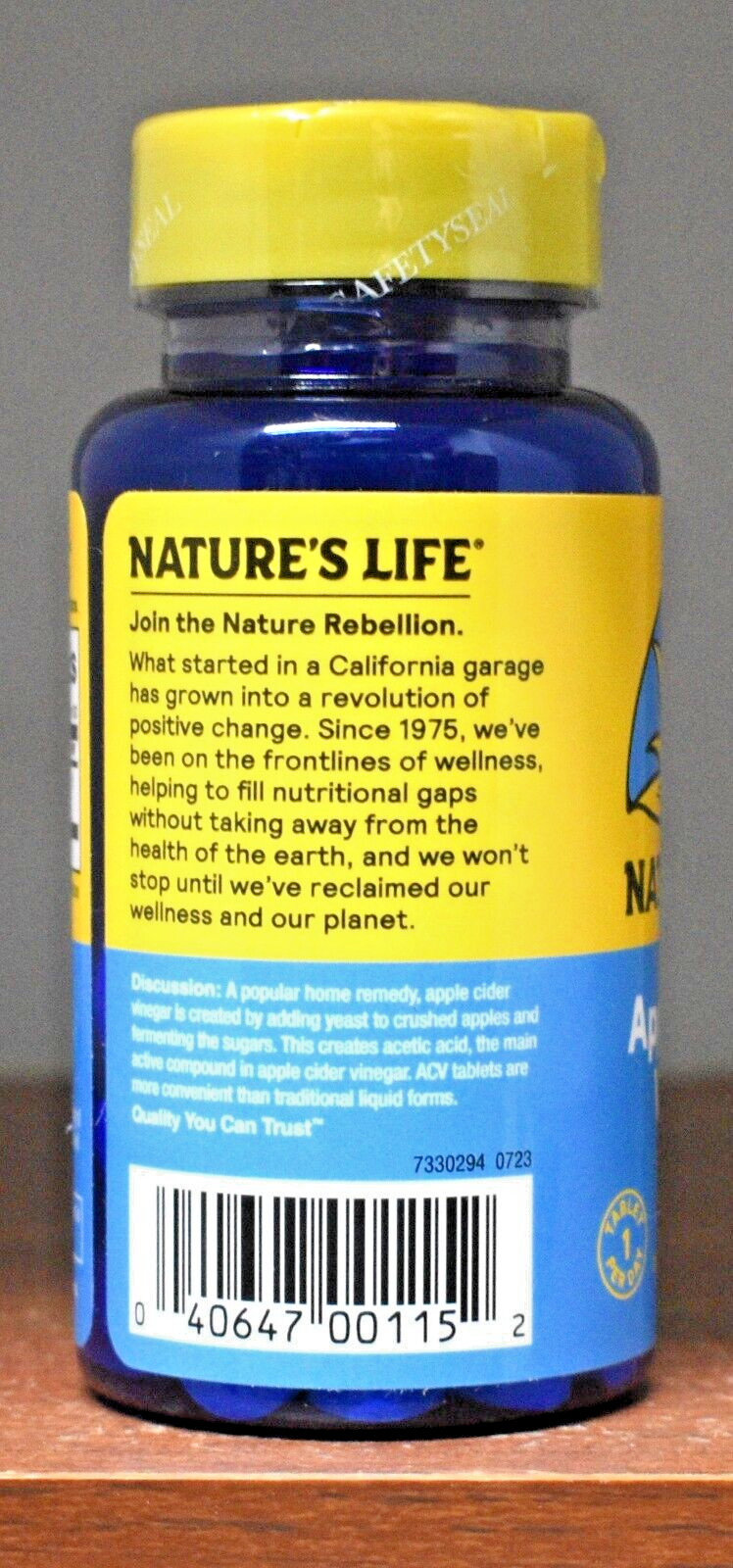 Nature’s Life Apple Cider Vinegar 250 mg 100 Tablets 250mg 1 Per Day