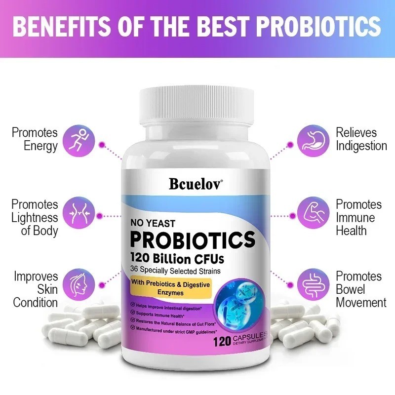 Probiotics 120 Billion CFU 36 Strains Contains Prebiotics and Digestive Enzymes