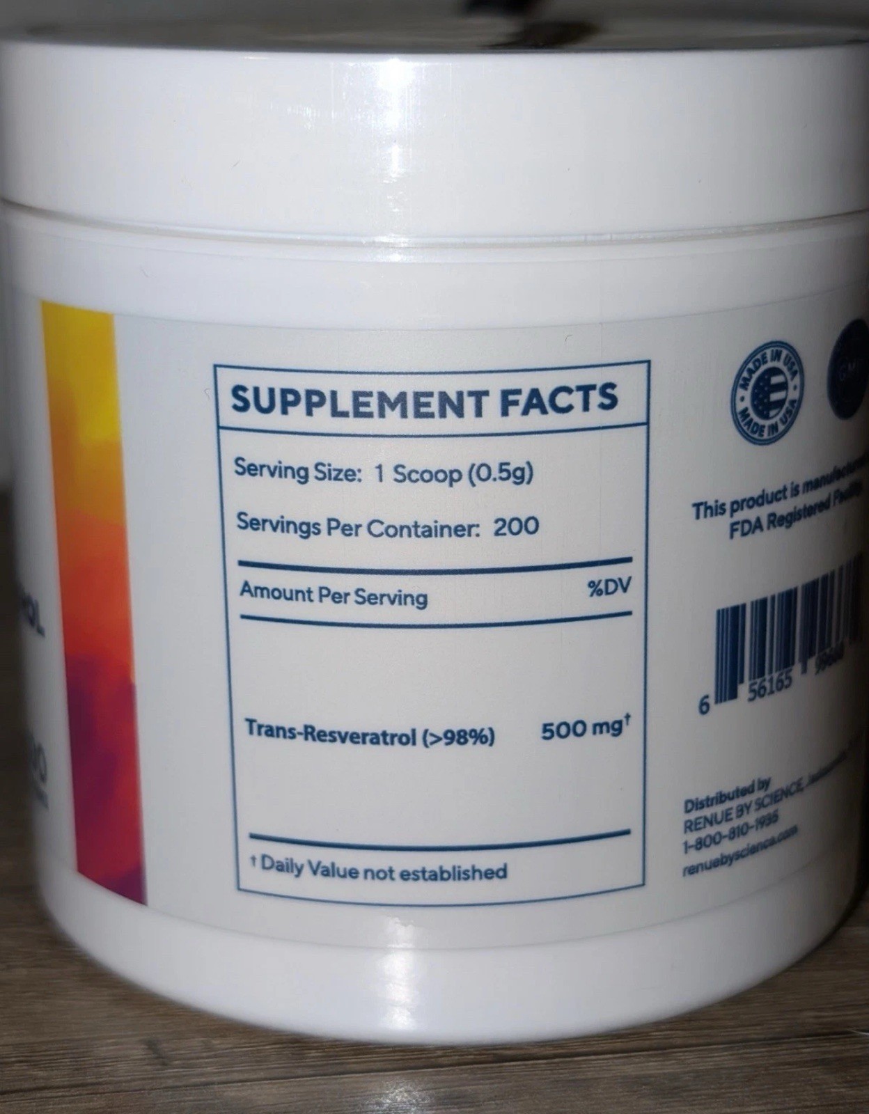 Renue By Science Pure Trans-Resveratrol 100 Grams BRAND NEW EXP. 07/2028