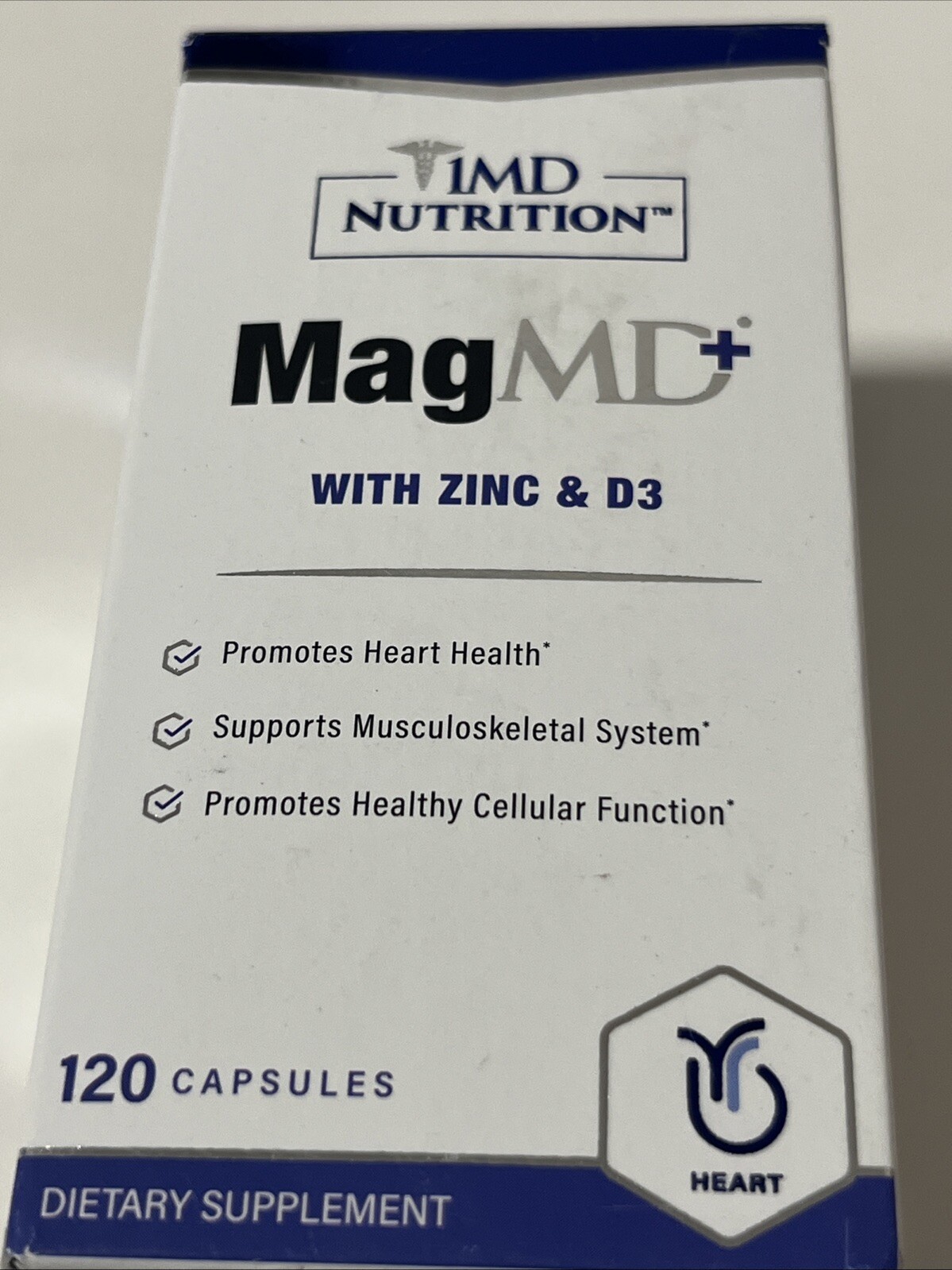1MD Nutrition MagMD Plus with Zinc & D3 | Promotes Heart Health 120 Ct 12/2025
