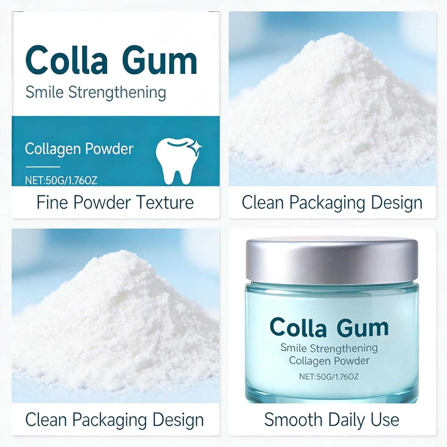 Collagen Tooth Powder for Daily Oral Care, Fresh Breath & Clean Teeth, 1pc