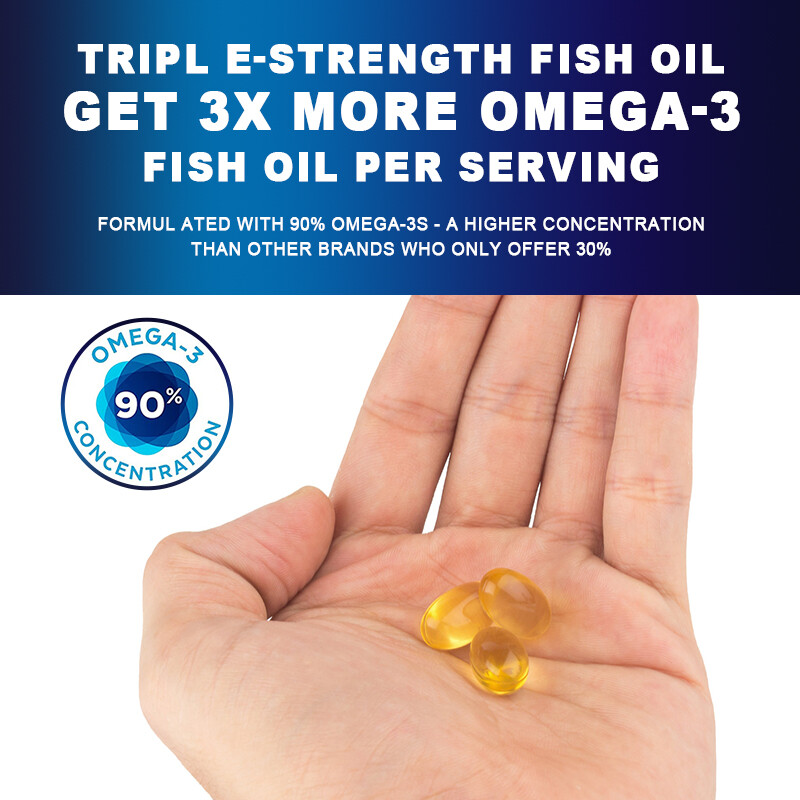 10/120Caps 2500mg Omega 3 & 3600mg Fish Oil Tablets EPA & DHA Heart Health MX