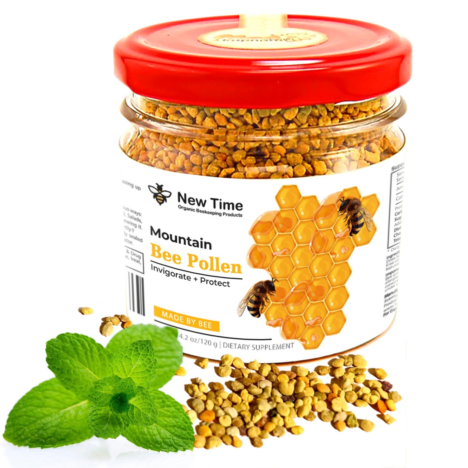 Bee Pollen – Organic Energy Superfood in Granules 4.2 oz / 120 g. – 100% Natural