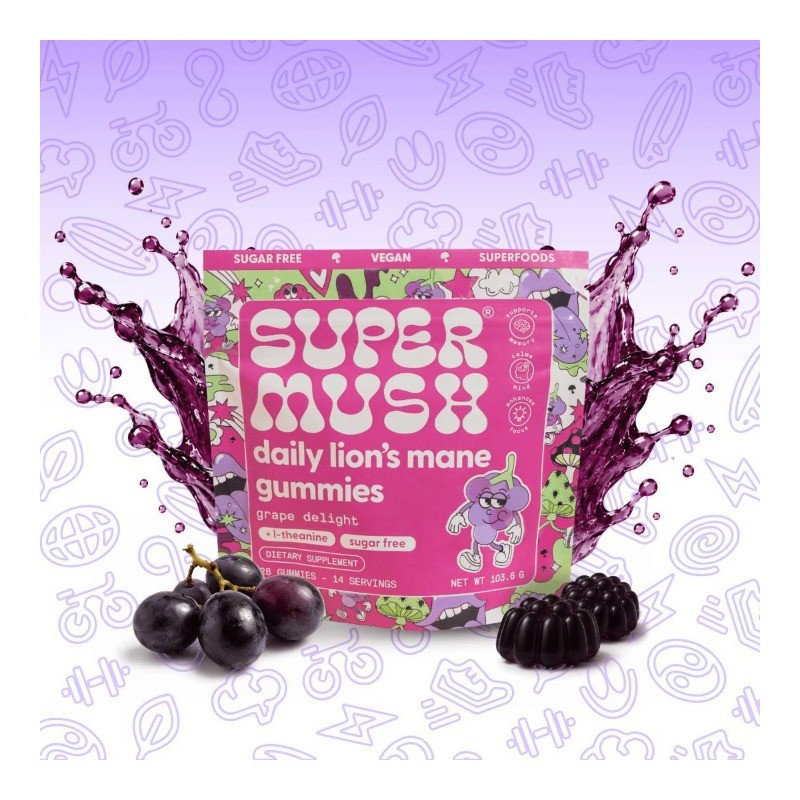 SuperMush Daily Lion’s Mane Mushroom Supplement Gummies – 28ct/14 Servings