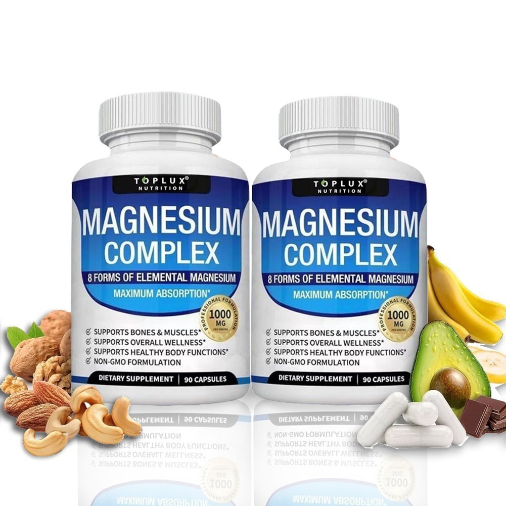 Toplux Nutrition Magnesium Complex 1000mg Supports 8 Elemental Magnesium