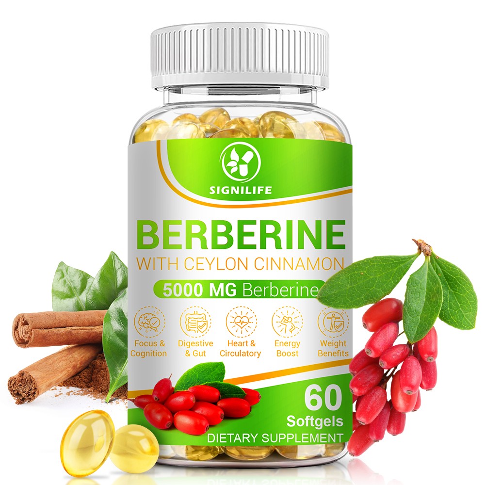 1-3 Packs Berberine HCL 5000mg 60 Caps Premium Metabolic Health Supplement