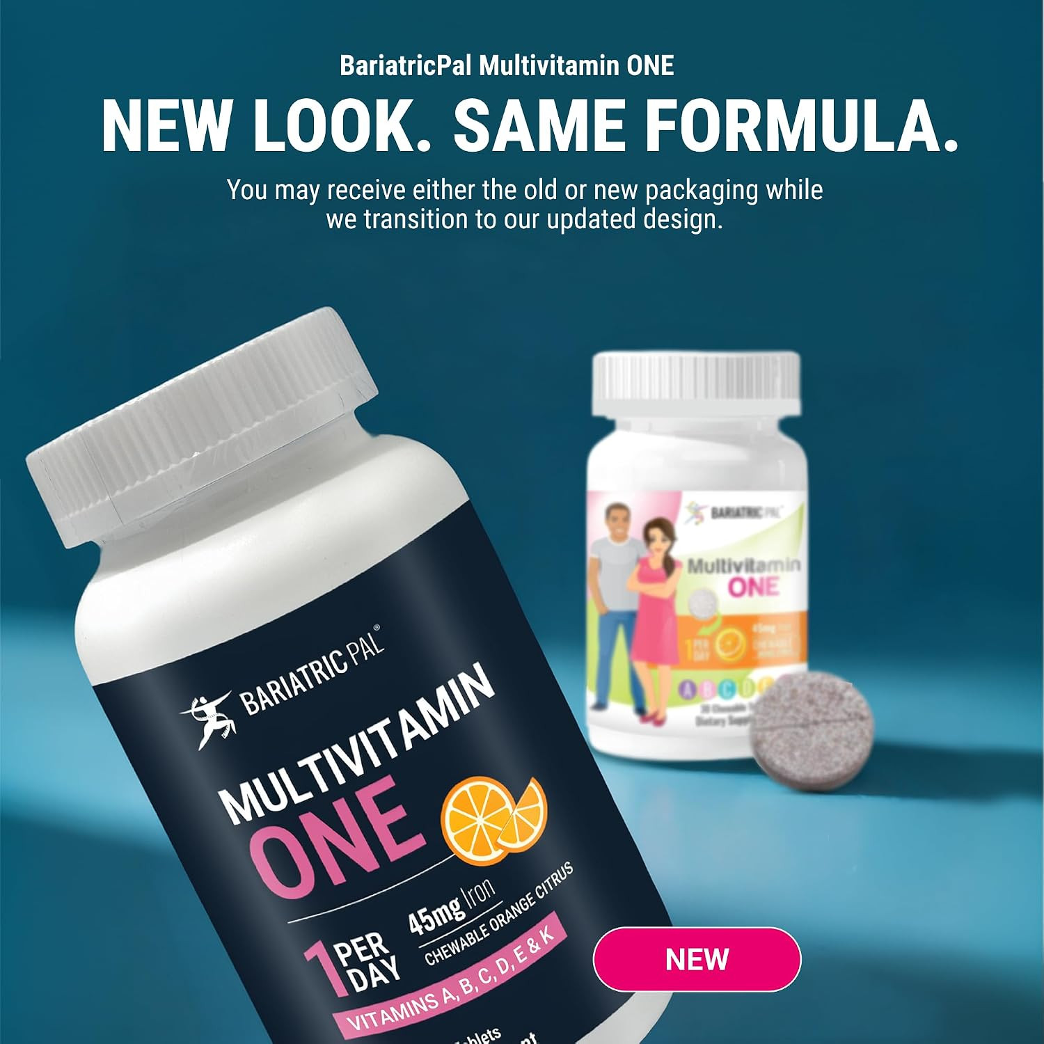 Multivitamin ONE 1 per Day! Bariatric Multivitamin Chewable with 45 Mg of Iron |