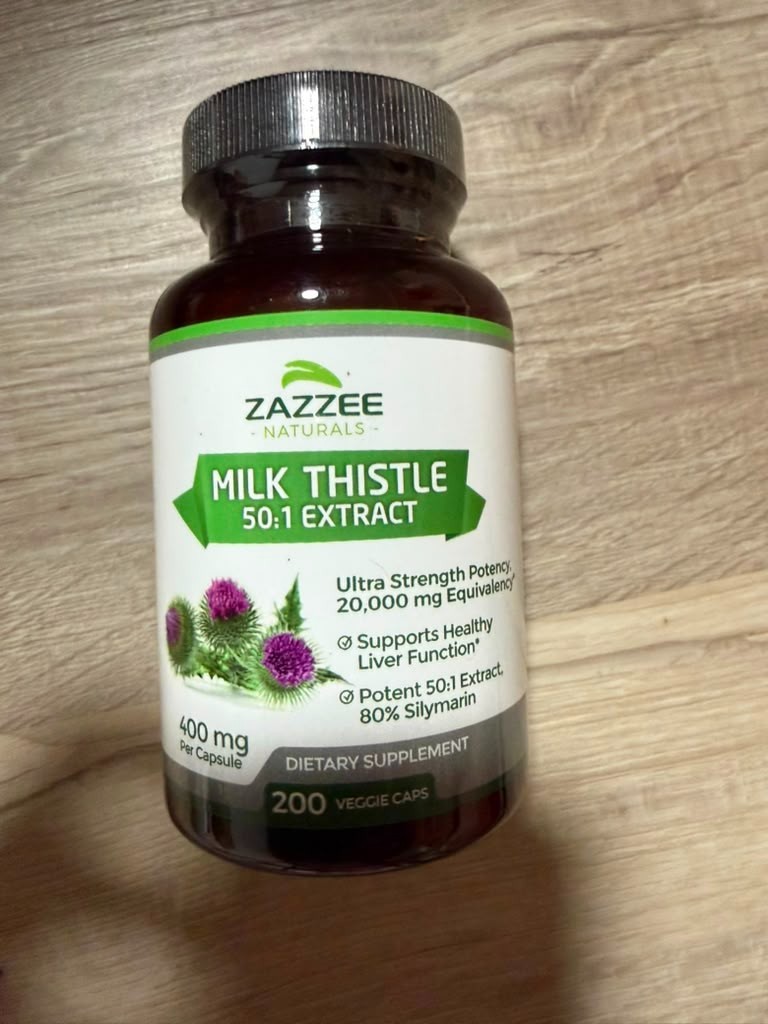 Organic Milk Thistle Extract 20,000 mg Strength, 200 Vegan Capsules (Free Ship)