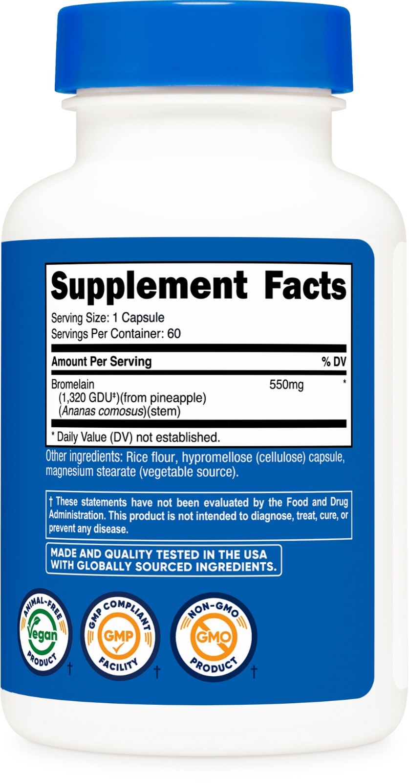 Nutricost Bromelain Capsules (60 Servings)(500 MG Per Serving) – Vegan, Non-GMO