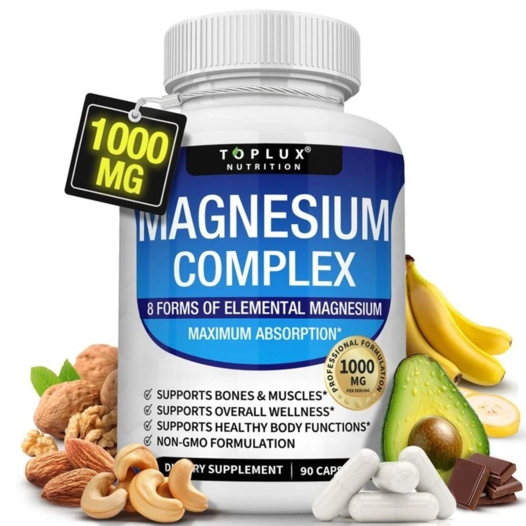 Toplux Magnesium Complex 1000mg 8 Forms 90 Capsules Daily Supplement