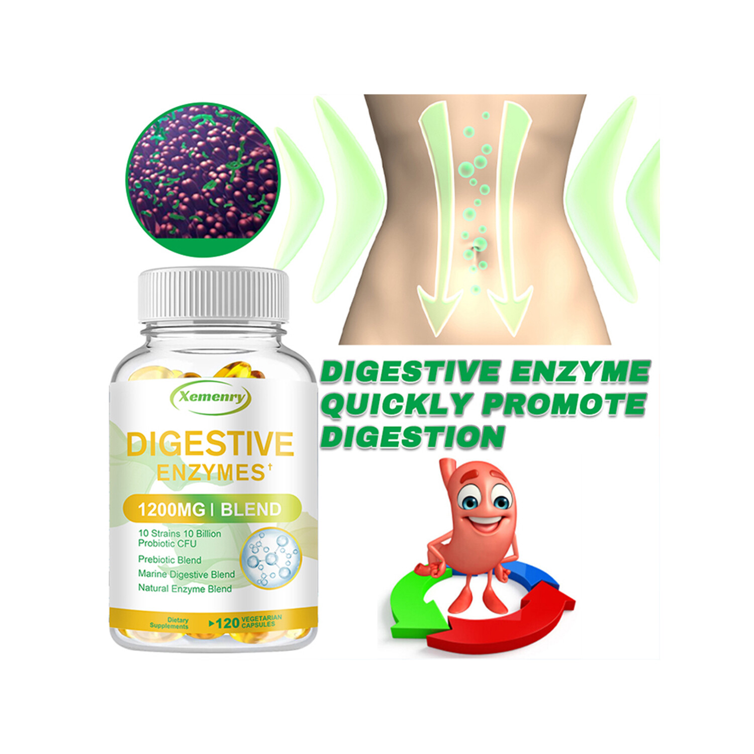 Digestive Enzymes – W/ Prebiotic & Probiotics,Gas,Constipation & Bloating Relief