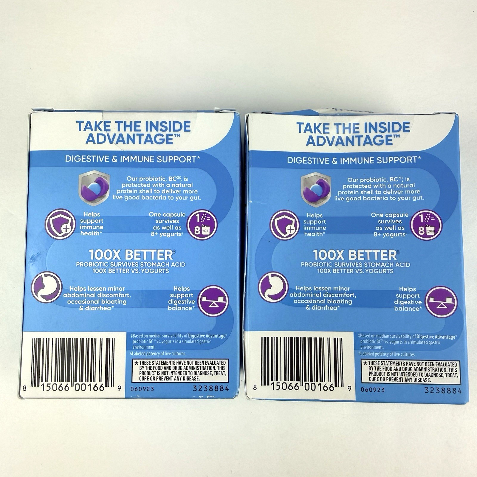 Digestive Advantage Daily Probiotic 4 in 1 30 Capsules x 2 Boxes Exp 8/27 & 7/27