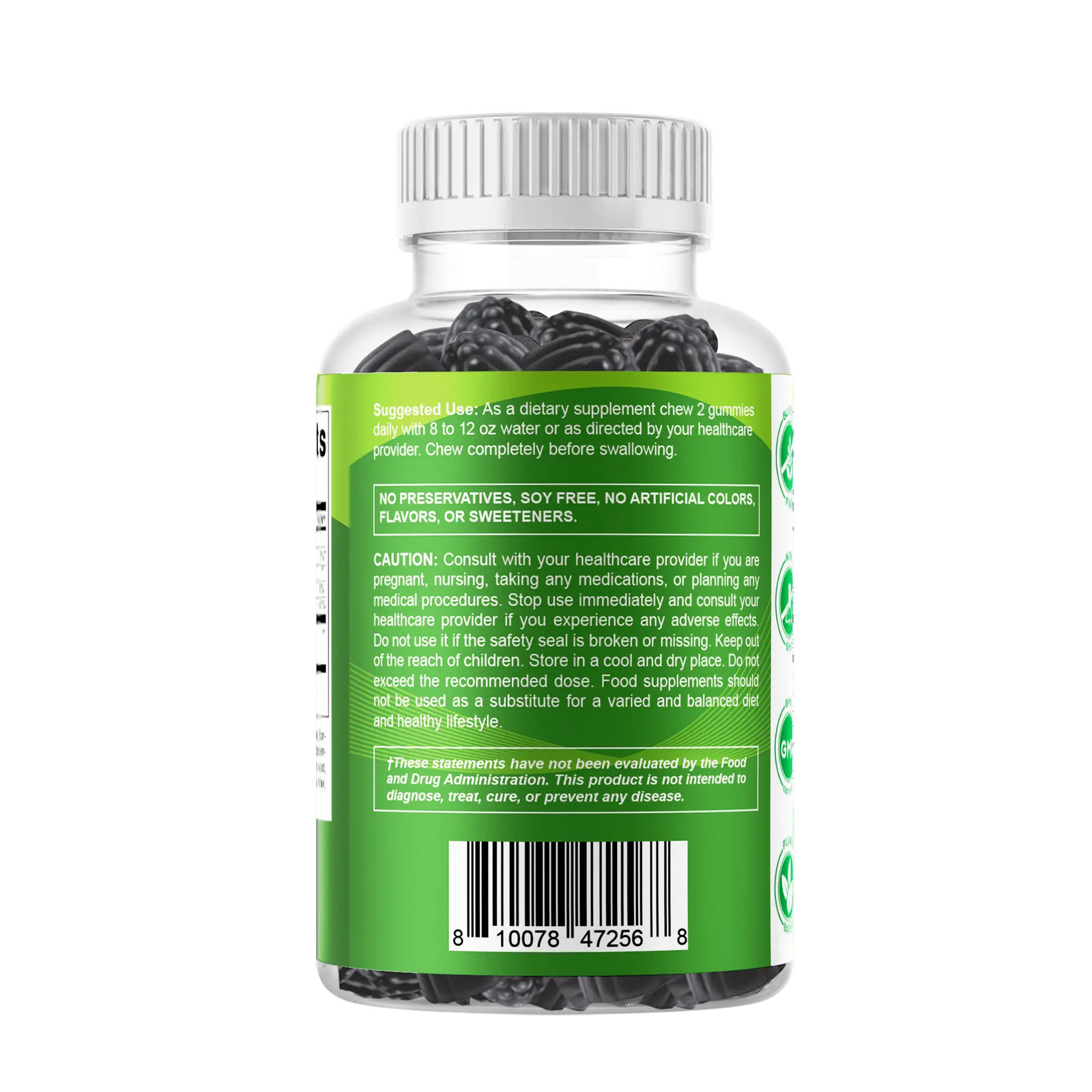 60 Count Pectin-Based Sugar Free Moringa Chew Gummies Daily Wellness