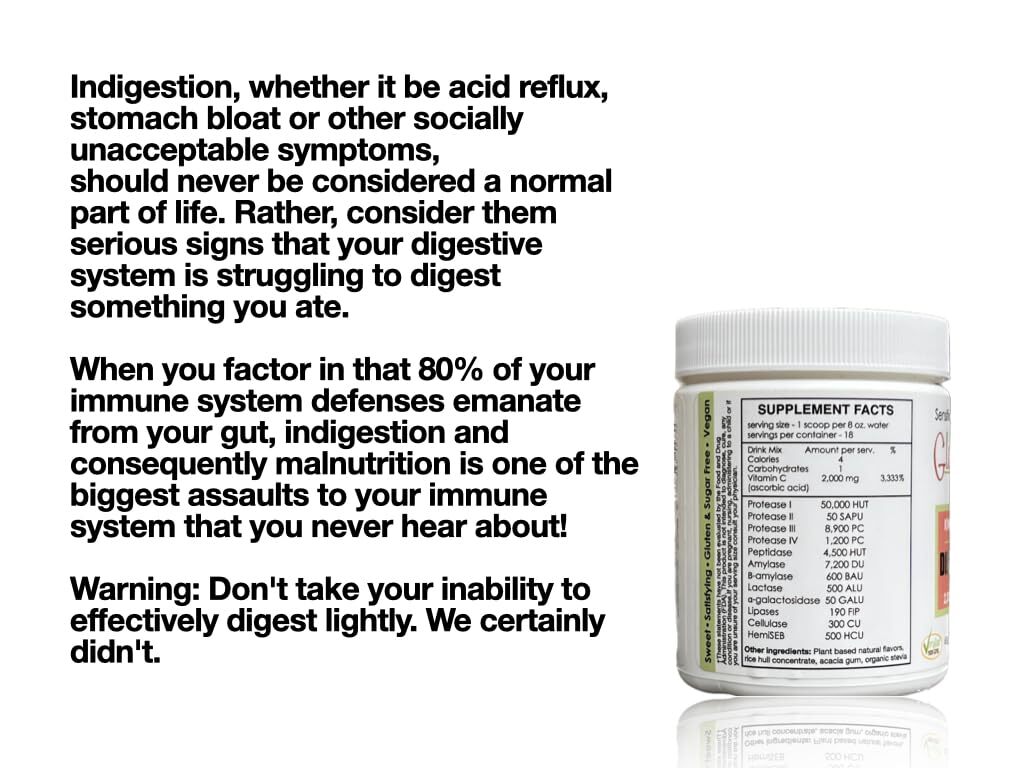 Sufficient C Glutenizer Force Plus Kiwi-Strawberry Digestive Drink Mix 2000mg