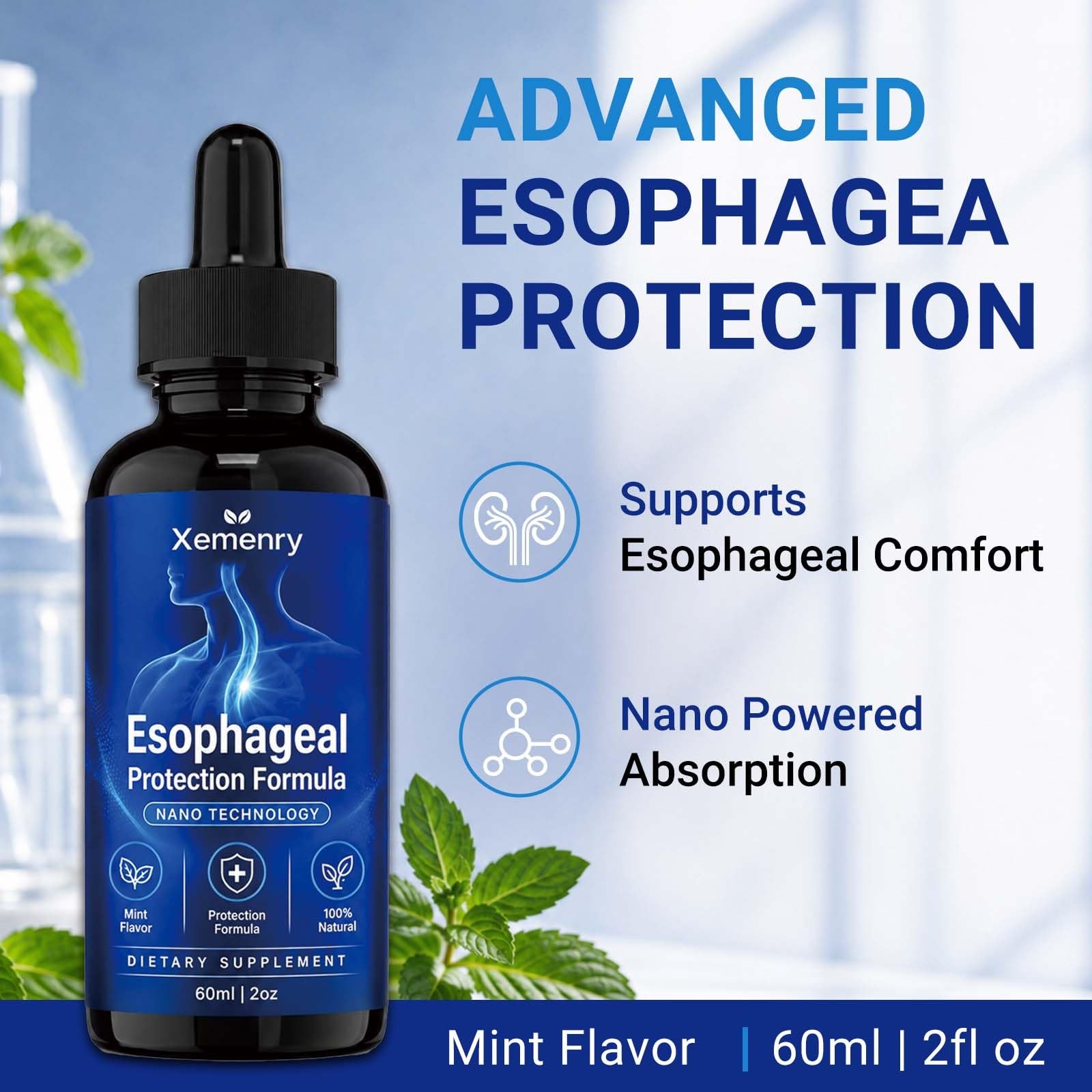 Nano Esophageal Relief Drops Slippery Elm Bark Zinc L Carnosine L Glutamine &