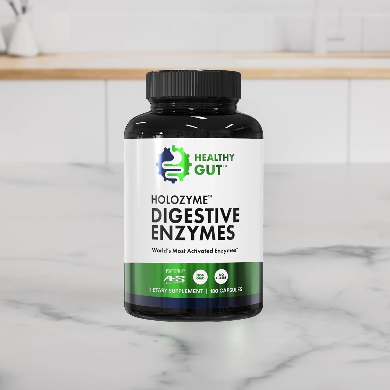 Digestive Enzymes-Healthy Gut HoloZyme Max Strength, 15 Servings-30 Count