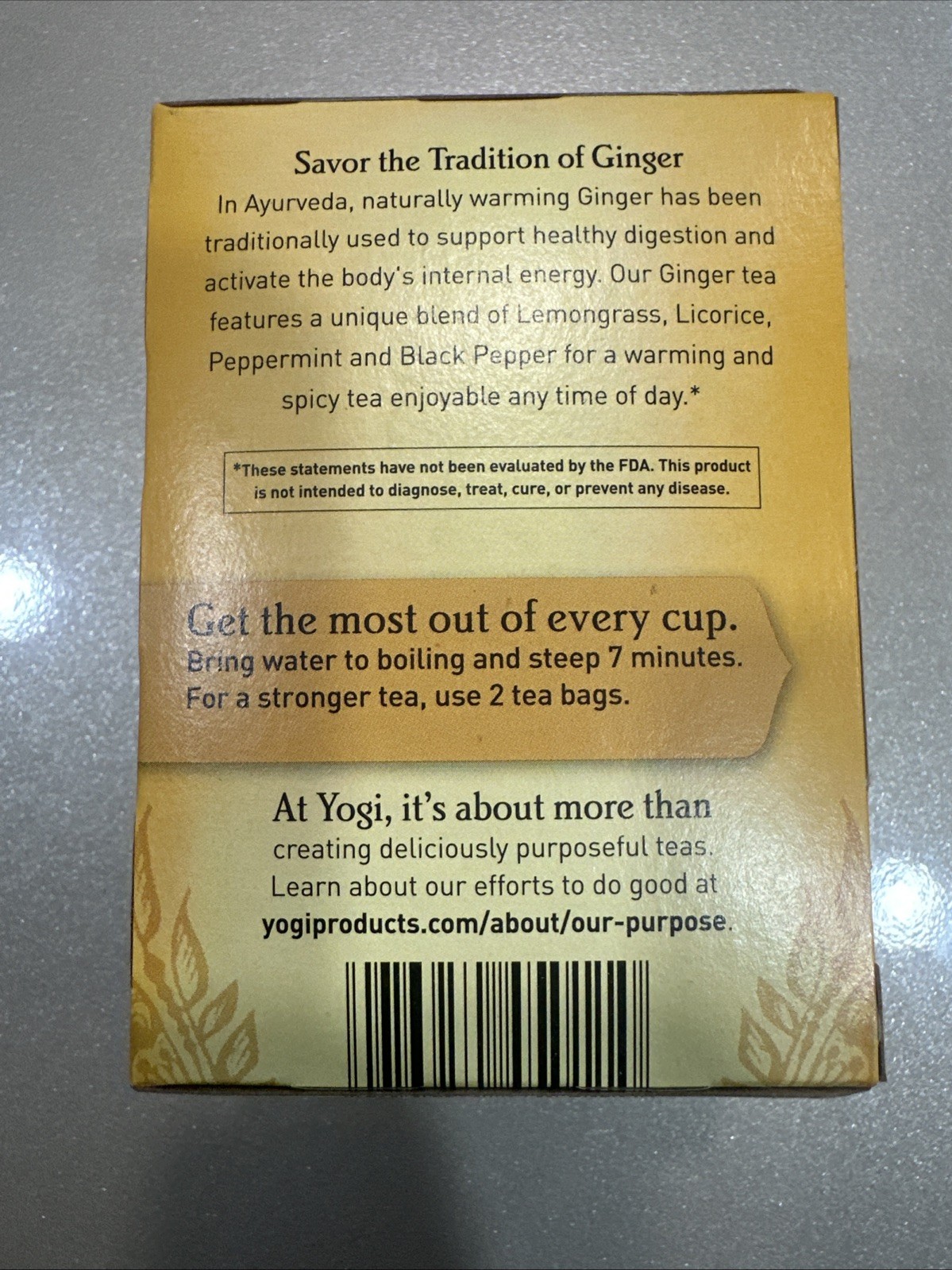 Yogi Organic Ginger Tea Bags 16 ct 1.12 oz (3 Boxes)