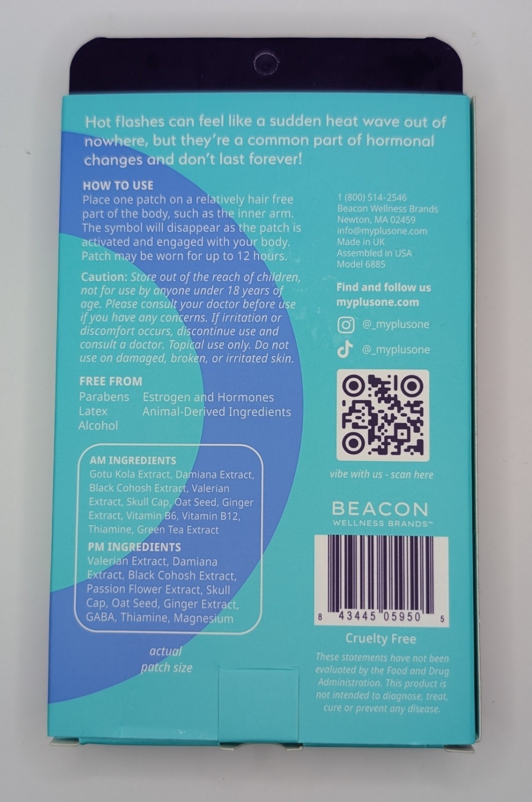 plusOne Vital Menopause Patches – 16 Count (AM & PM)