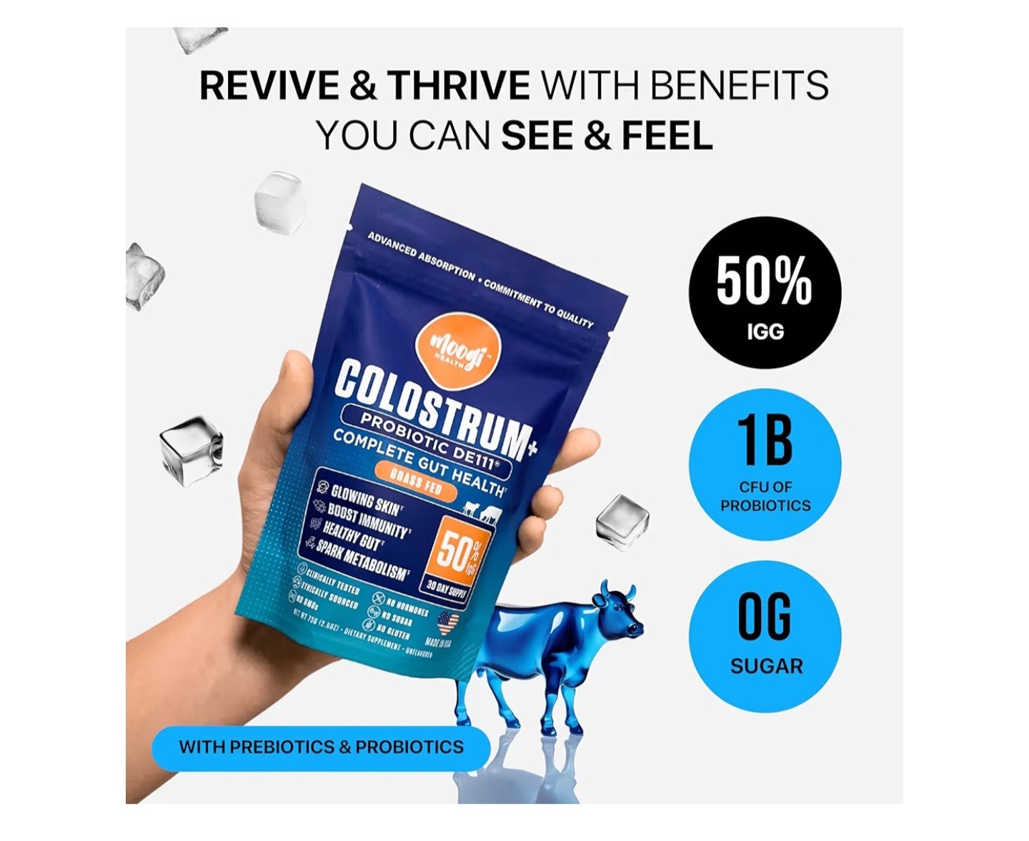 Moogi Performance+ Colostrum+DE111® Probiotic-30-D/Supply-Advanced Gut Grass Fed