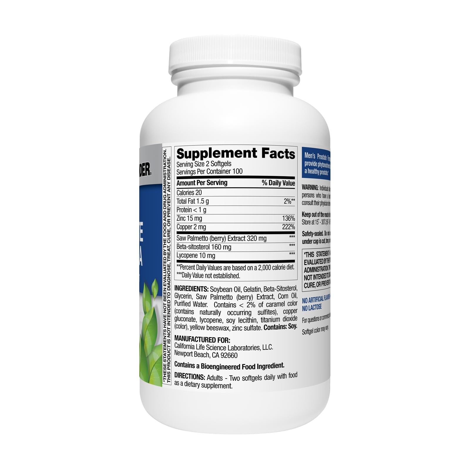 Nature’s Wonder Men’s Prostate Formula with Saw 200 Count (Pack of 1)