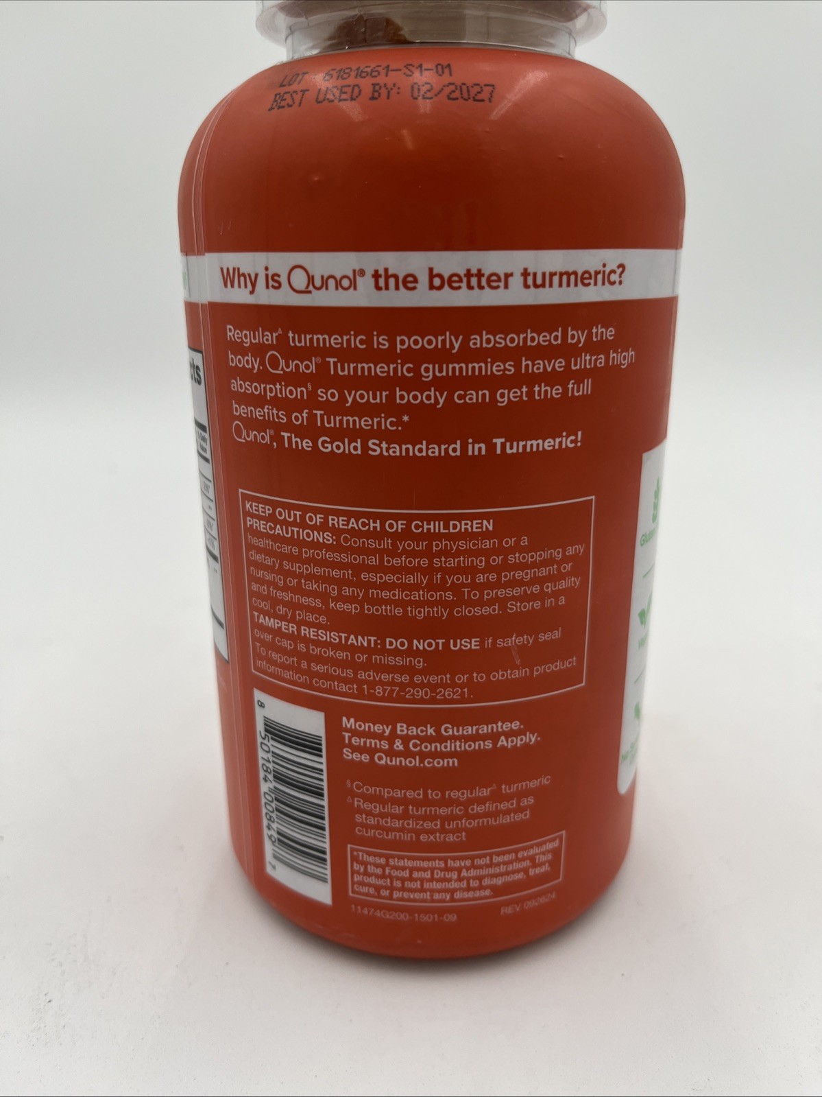 QUNOL Turmeric 500 mg, 200 Count Gummies Curcumin Complex EXP 02/2027 NEW/SEALED