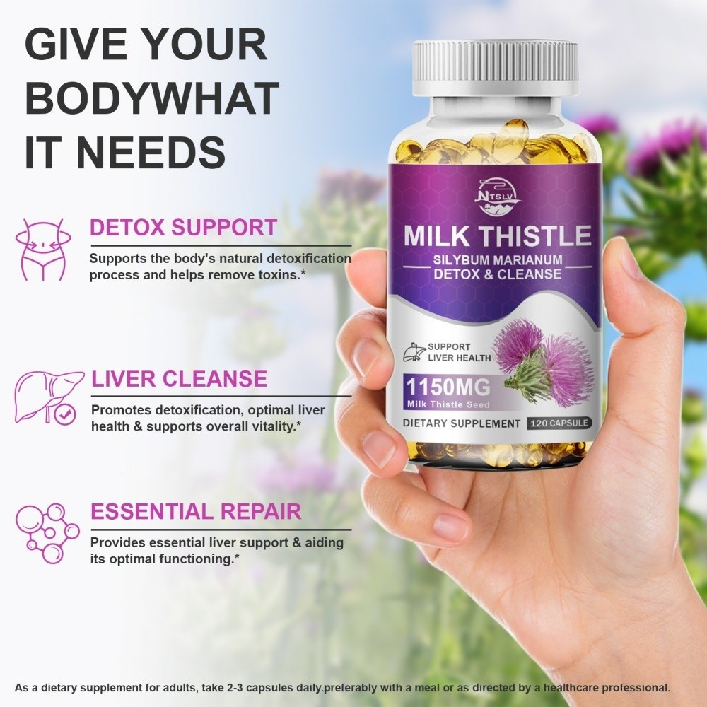 Milk thistle capsules support inflammation of the liver and thyroid gland 120pc